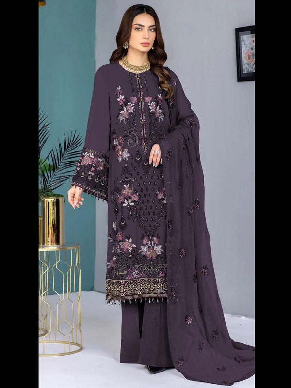Purple Georgette Pant Suit 189528